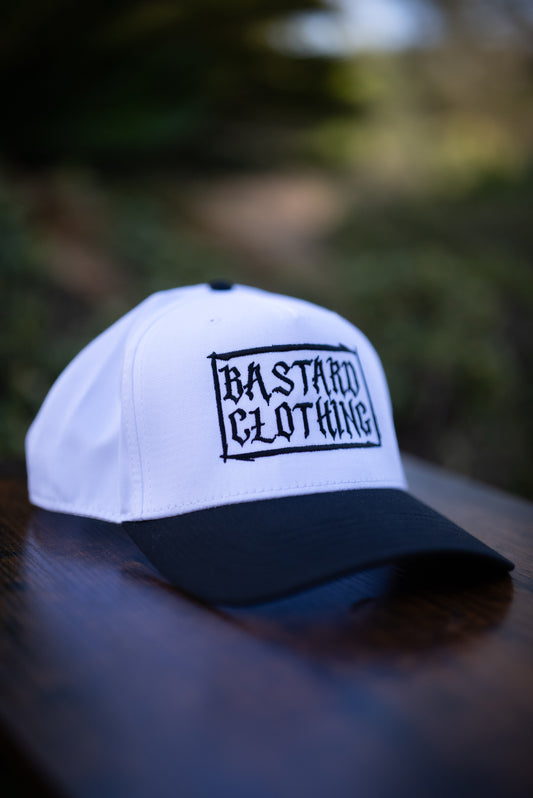 The Outcast White Curved Bill (White w/ Black Stitching)