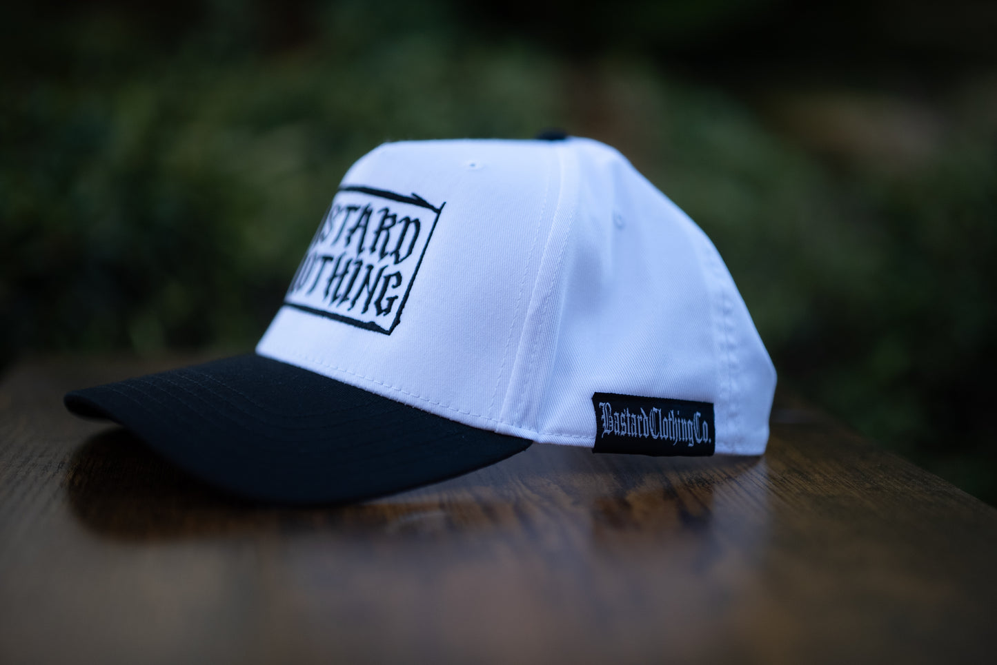 The Outcast White Curved Bill (White w/ Black Stitching)