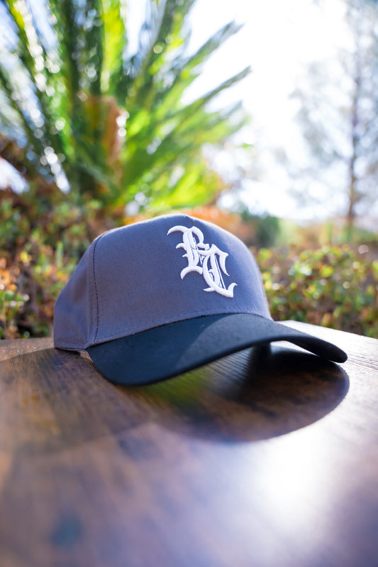 The Jawbreaker (Charcoal Grey W/ White Stitch Curved Bill)