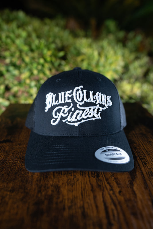 Blue Collars Finest Black Curved Bill