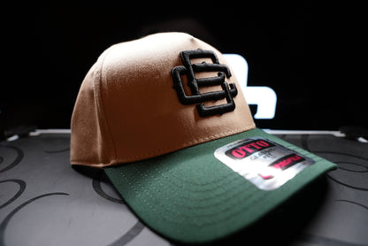 BC Logo Tan Hat W/ Green Curved Bill