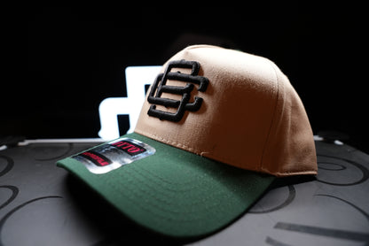 BC Logo Tan Hat W/ Green Curved Bill