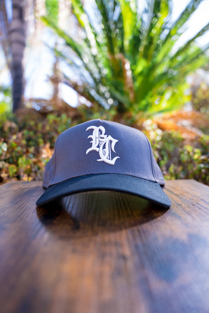 The Jawbreaker (Charcoal Grey W/ White Stitch Curved Bill)
