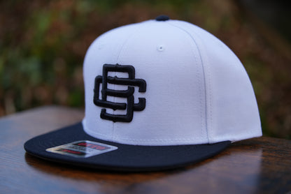 BC Logo Pure White w/ Black Flat Bill