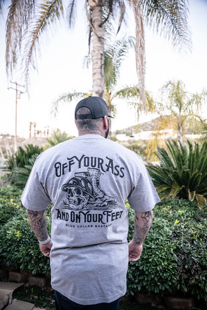 Off your ass & On your feet Short sleeve (Heather Grey)