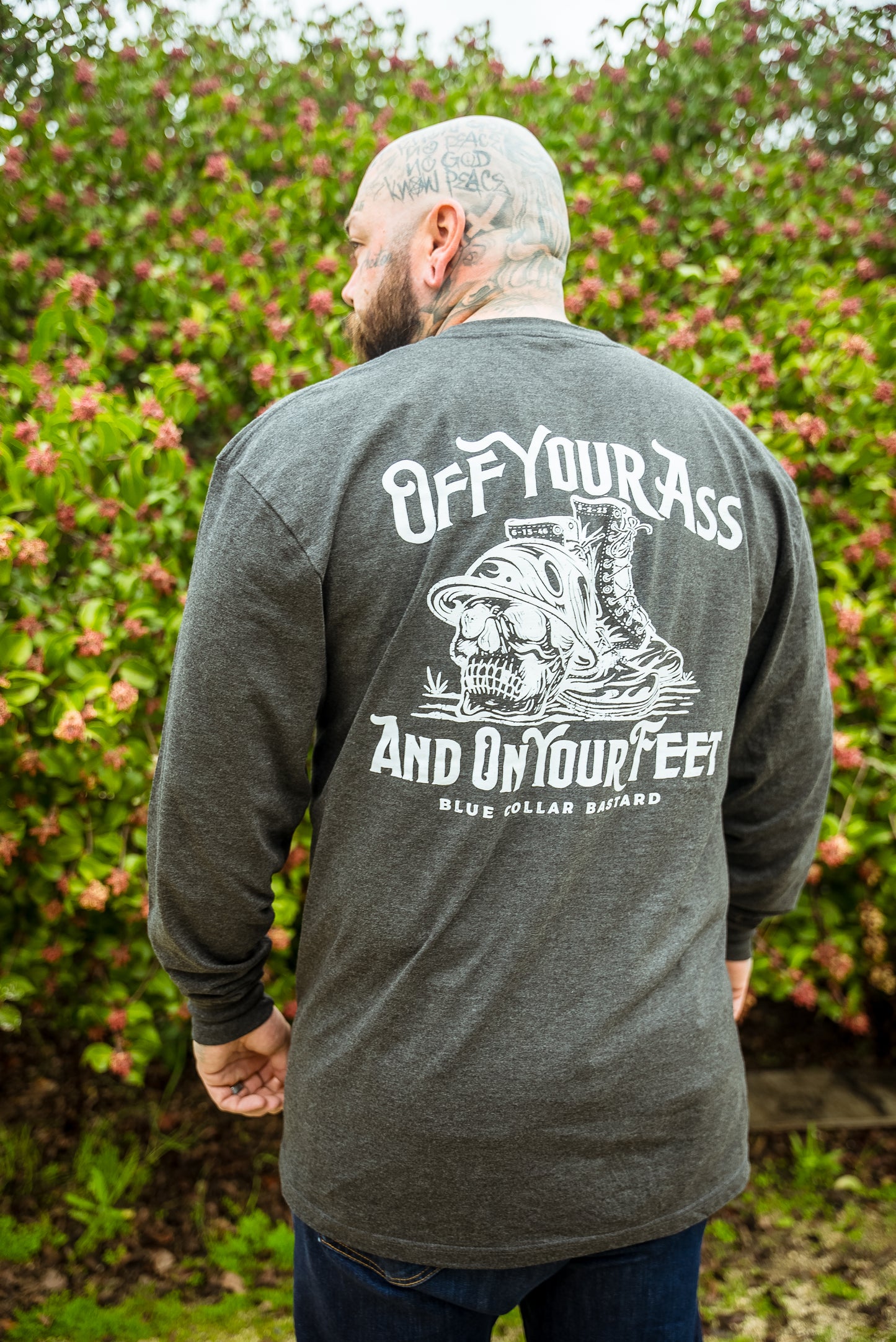 Off your ass & On your feet Long sleeve (Charcoal Grey)