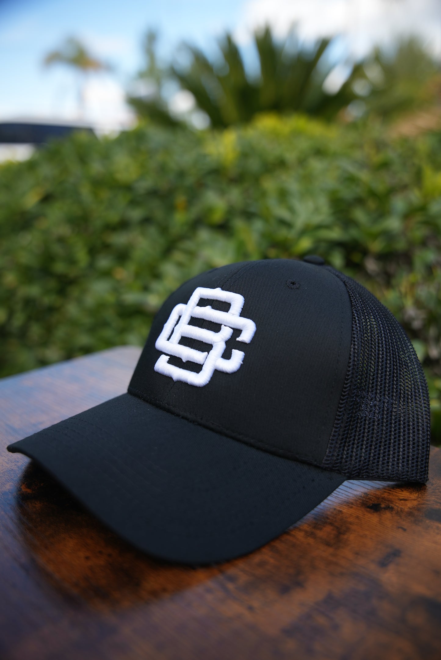 BC Logo Black w/ White stitching (Mesh) backing