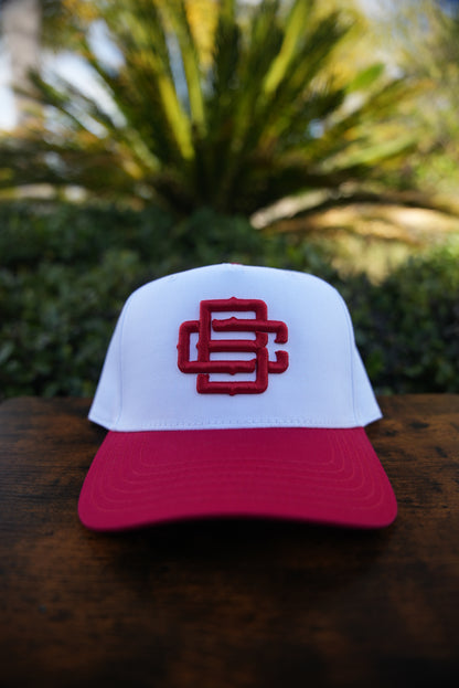 BC Logo White & Red Curved Bill Hat