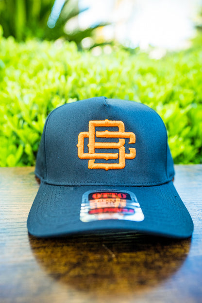 BC Logo Black on Black W/ Orange Stitching (Curved Bill)