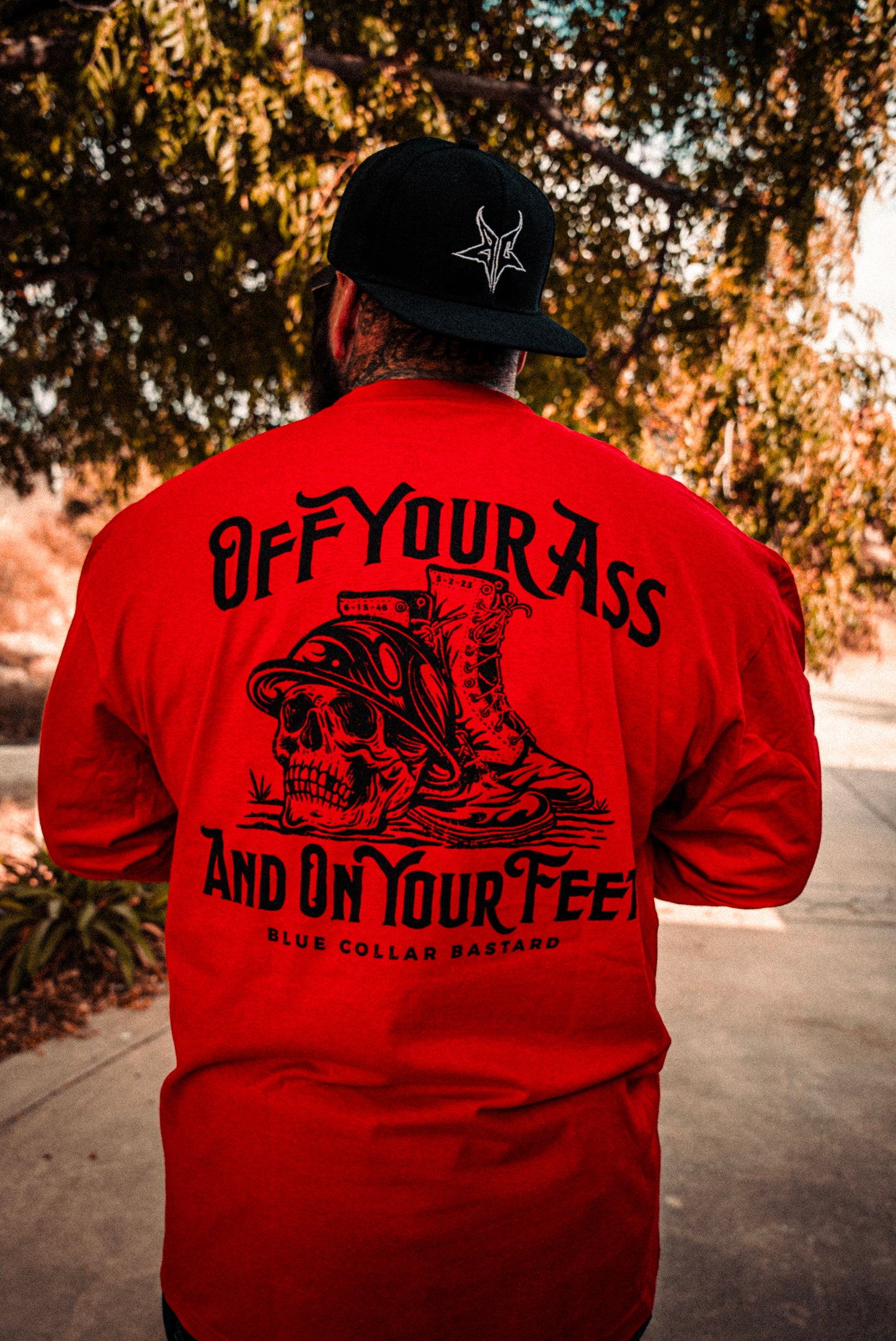 Off Your Ass & On Your Feet Long Sleeve (RED)